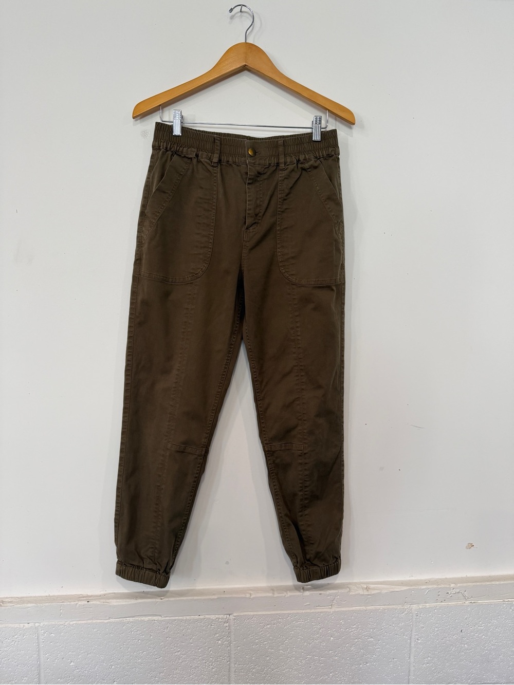 Michael Stars Sunny Twill Olive Drawstring Jogger Pants
